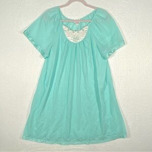 Vintage Kelly Reed‎ Nightgown Women’s Size Large Aqua Cottagecore Prairie